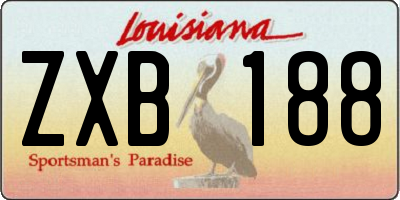 LA license plate ZXB188