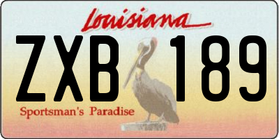 LA license plate ZXB189