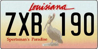 LA license plate ZXB190