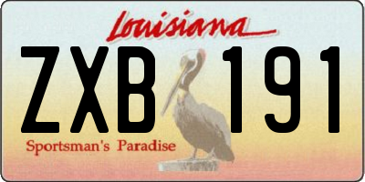 LA license plate ZXB191