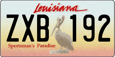 LA license plate ZXB192