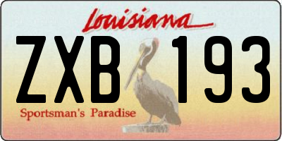 LA license plate ZXB193