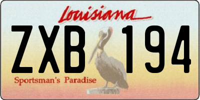 LA license plate ZXB194