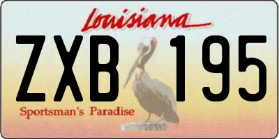 LA license plate ZXB195