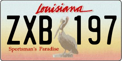 LA license plate ZXB197