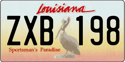 LA license plate ZXB198