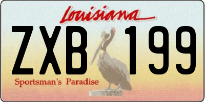 LA license plate ZXB199