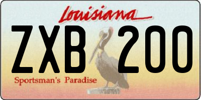 LA license plate ZXB200