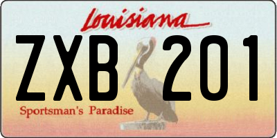 LA license plate ZXB201