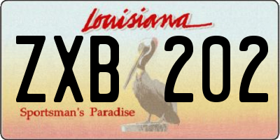 LA license plate ZXB202