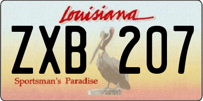 LA license plate ZXB207