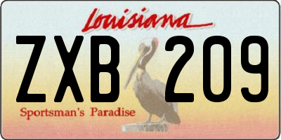 LA license plate ZXB209