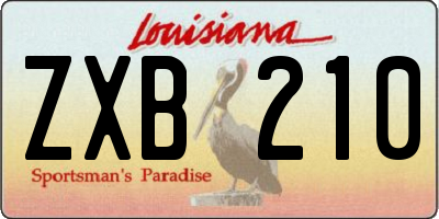 LA license plate ZXB210