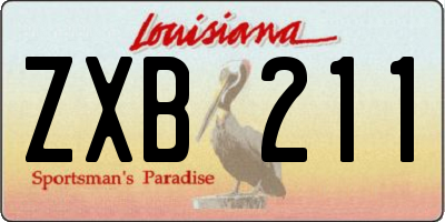 LA license plate ZXB211