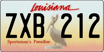 LA license plate ZXB212