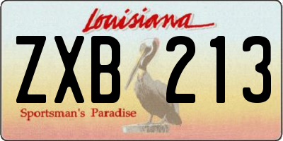 LA license plate ZXB213