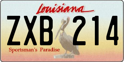 LA license plate ZXB214