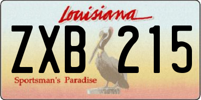 LA license plate ZXB215