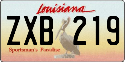 LA license plate ZXB219