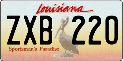 LA license plate ZXB220