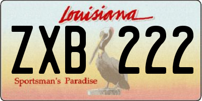 LA license plate ZXB222