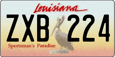 LA license plate ZXB224