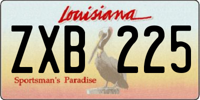 LA license plate ZXB225