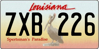 LA license plate ZXB226