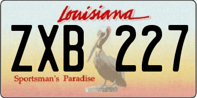 LA license plate ZXB227