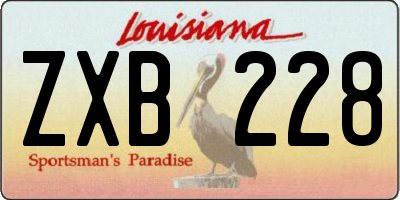 LA license plate ZXB228