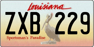 LA license plate ZXB229