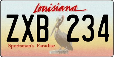 LA license plate ZXB234