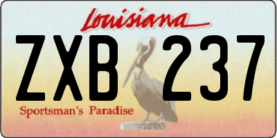 LA license plate ZXB237