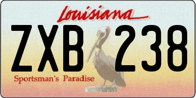 LA license plate ZXB238