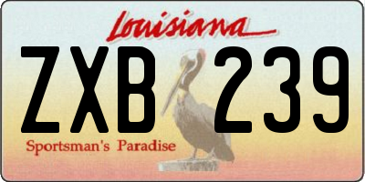 LA license plate ZXB239