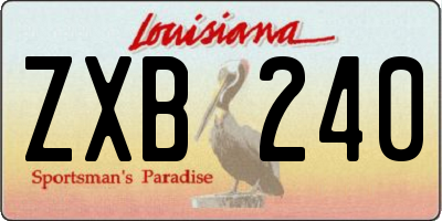 LA license plate ZXB240