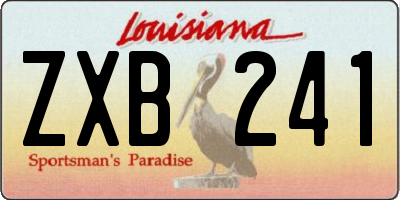 LA license plate ZXB241