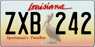 LA license plate ZXB242