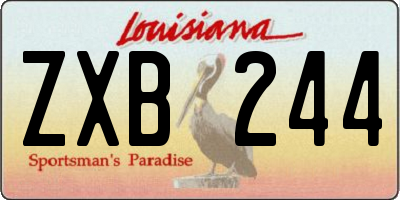 LA license plate ZXB244