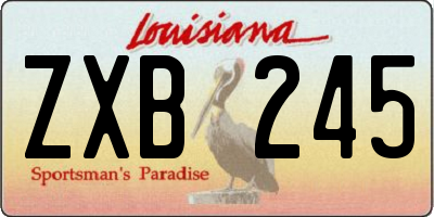 LA license plate ZXB245