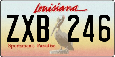 LA license plate ZXB246