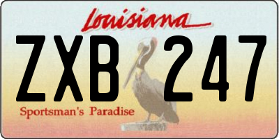 LA license plate ZXB247