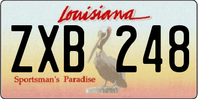 LA license plate ZXB248