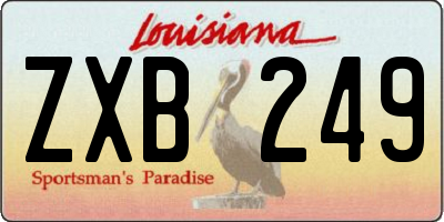 LA license plate ZXB249