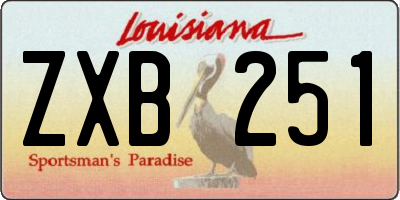LA license plate ZXB251