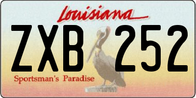 LA license plate ZXB252