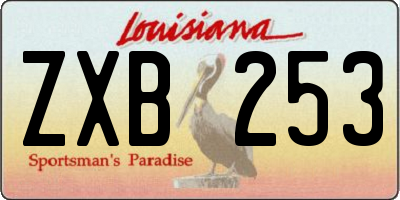 LA license plate ZXB253