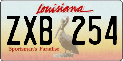 LA license plate ZXB254