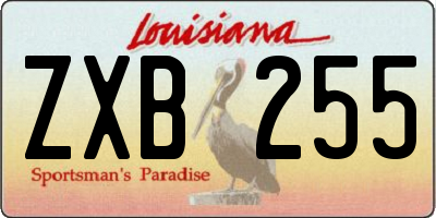 LA license plate ZXB255