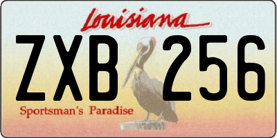 LA license plate ZXB256